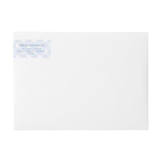 Blue Gingham Return Address Labels (Voorkant)