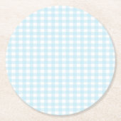 Blue Gingham Ronde Kartonnen Onderzetter (Voorkant)