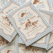 Blue Gingham Rope Rodeo Invitation