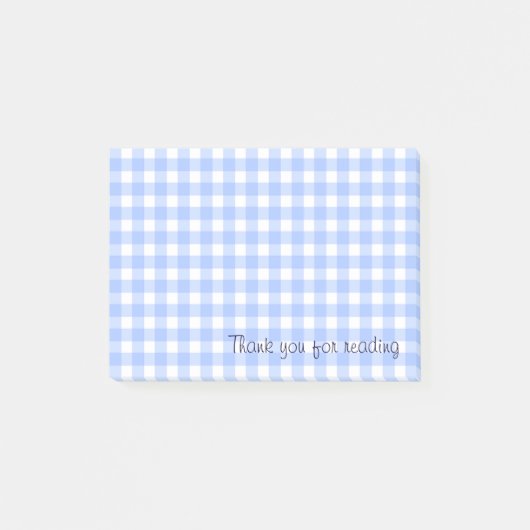 blue gingham schrijft post-it® notes (Voorkant)
