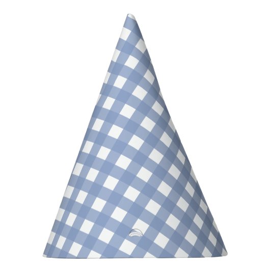 Blue Gingham Serenity Blue Design Feesthoedjes (Rechts)