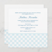 Blue Gingham Square Invitation Kaart (Voorkant / Achterkant)