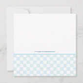 Blue Gingham Square Invitation Kaart (Achterkant)