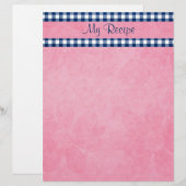 Blue Gingham Stationery (Voorkant / Achterkant)
