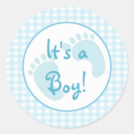 Blue Gingham Sticker