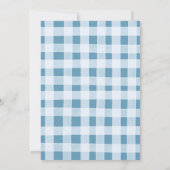 Blue Gingham Sweet Pumpkin Baby shower Kaart (Achterkant)