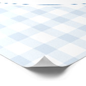 Blue Gingham Teddy Bear Neutral Baby Shower Poster (Hoek)