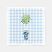 Blue Gingham topiary paper Servet (Voorkant)