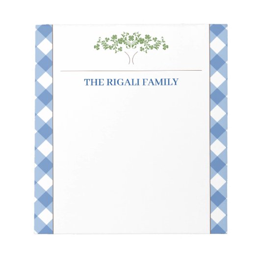 Blue Gingham Tree Classic Notitieblok (Voorkant)