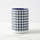 Blue Gingham Tweekleurige Koffiemok (Center)