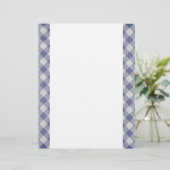 Blue Gingham Two-Sided Paper (Staand voorkant)