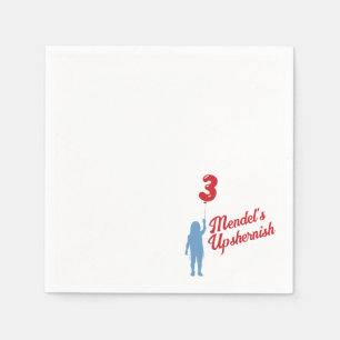 Blue Gingham Upshernish Personalized Napkin Servet