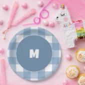 Blue Gingham verjaardagsfeest bord (Feest)