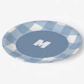 Blue Gingham verjaardagsfeest bord (Gekanteld)