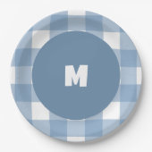 Blue Gingham verjaardagsfeest bord (Voorkant)