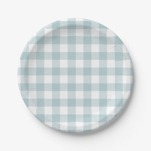 Blue Gingham voor Paashaas Ears Papier Bord