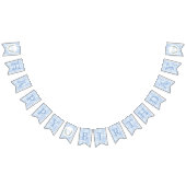 Blue Gingham Waterverf Laurel Crest Vlaggetjes (Alle)