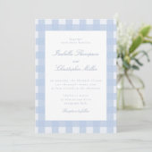 Blue Gingham Wedding Invitation (Debout devant)