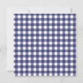 Blue Gingham with Red - Birthday Party Invitation Kaart (Achterkant)