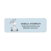Blue Giraffe Baby shower Address Label (Voorkant)