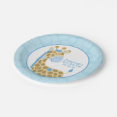 Blue Giraffe Baby shower Paper Bord (Gekanteld)