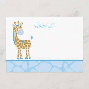 Blue Giraffe Flat Bedankkaart