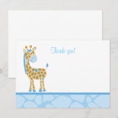Blue Giraffe Flat Bedankkaart (Voorkant / Achterkant)