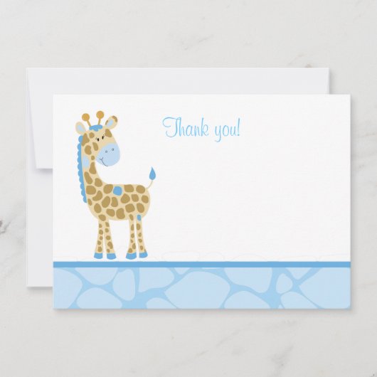 Blue Giraffe Flat Bedankkaart (Voorkant)