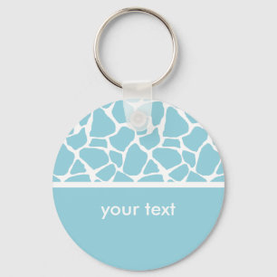 Blue Giraffe Print  Key chain Sleutelhanger