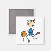 Blue Girl Basketball Player T shirten en Gifts Magneet (Voorkant / Achterkant)