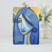 Blue Girl Bedankkaart (Staand voorkant)