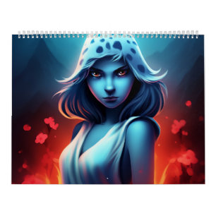 Blue Girl Calendar Kalender