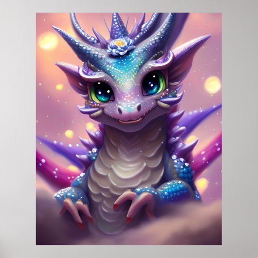 Blue Girl Dragon Poster (Voorkant)