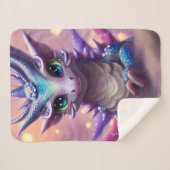 Blue Girl Dragon Sherpa Deken (Voorkant (horizontaal))