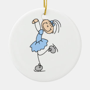 Blue Girl Figuurtjes Skater T-shirts en cadeautjes Keramisch Ornament