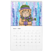 Blue Girl Graphics Illustration Calendar Kalender (Mar 2026)