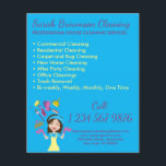 Blue Girl House Maid Janitorial Cleaner Flyer<br><div class="desc">Blue Girl House Maid Janitorial Cleaner Flyer</div>