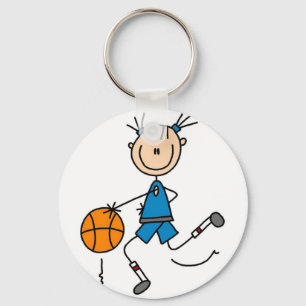 Blue Girls Basketball Tshirts en Gifts Sleutelhanger