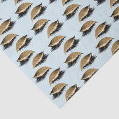 Blue Girly Gold Glam Glitter Wimpers Tissuepapier (Detail)