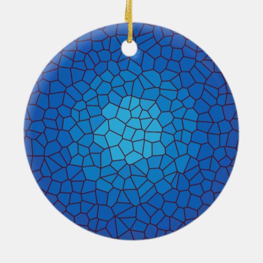 Blue Glas in lood Design >Xmas Ornament (Achterkant)