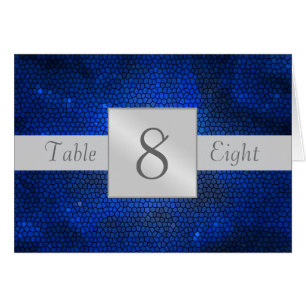 Blue Glas in lood Table Number Folded Card