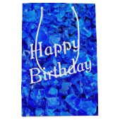 Blue Glass Rocks Birthday Medium Cadeauzakje (Voorkant)