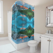 Blue Glaze Mountain Lake Douche rideau (En situation)