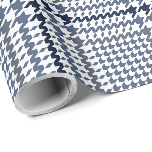Blue Glen Check Houndstooth Pset Patroon Cadeaupapier (Rol Hoek)