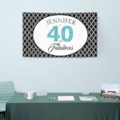 Blue Glitter 40 en Fabulous Custom 40th Birthday Spandoek (Beurs)