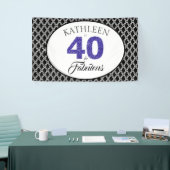 Blue Glitter 40 en Fabulous Custom 40th Birthday Spandoek (Beurs)