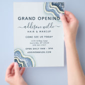 Blue Glitter Agate Geode Business Flyer (Hand)