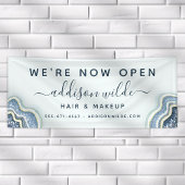 Blue Glitter Agate Geode Luxe Zakelijk Spandoek