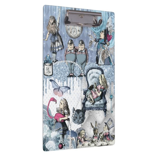 Blue Glitter Alice in Wonderland Klembord (Rechts)