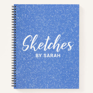 Blue Glitter Artiest Schetsboek Notitieboek Notiti